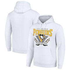 Pittsburgh Penguins Starter Team Logo Graphic Fleece Tri-Blend Pullover Hoodie - White | NHL Lifestyle