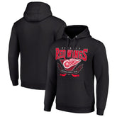 Detroit Red Wings Starter Team Logo Graphic Fleece Tri-Blend Pullover Hoodie - Black | NHL Lifestyle