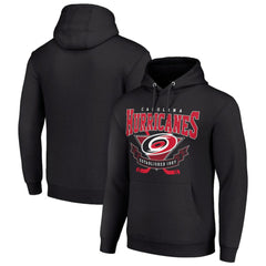 Carolina Hurricanes Starter Team Logo Graphic Fleece Tri-Blend Pullover Hoodie - Black | NHL Clearance