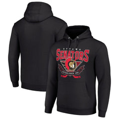 Ottawa Senators Starter Team Logo Graphic Fleece Tri-Blend Pullover Hoodie - Black | NHL discount