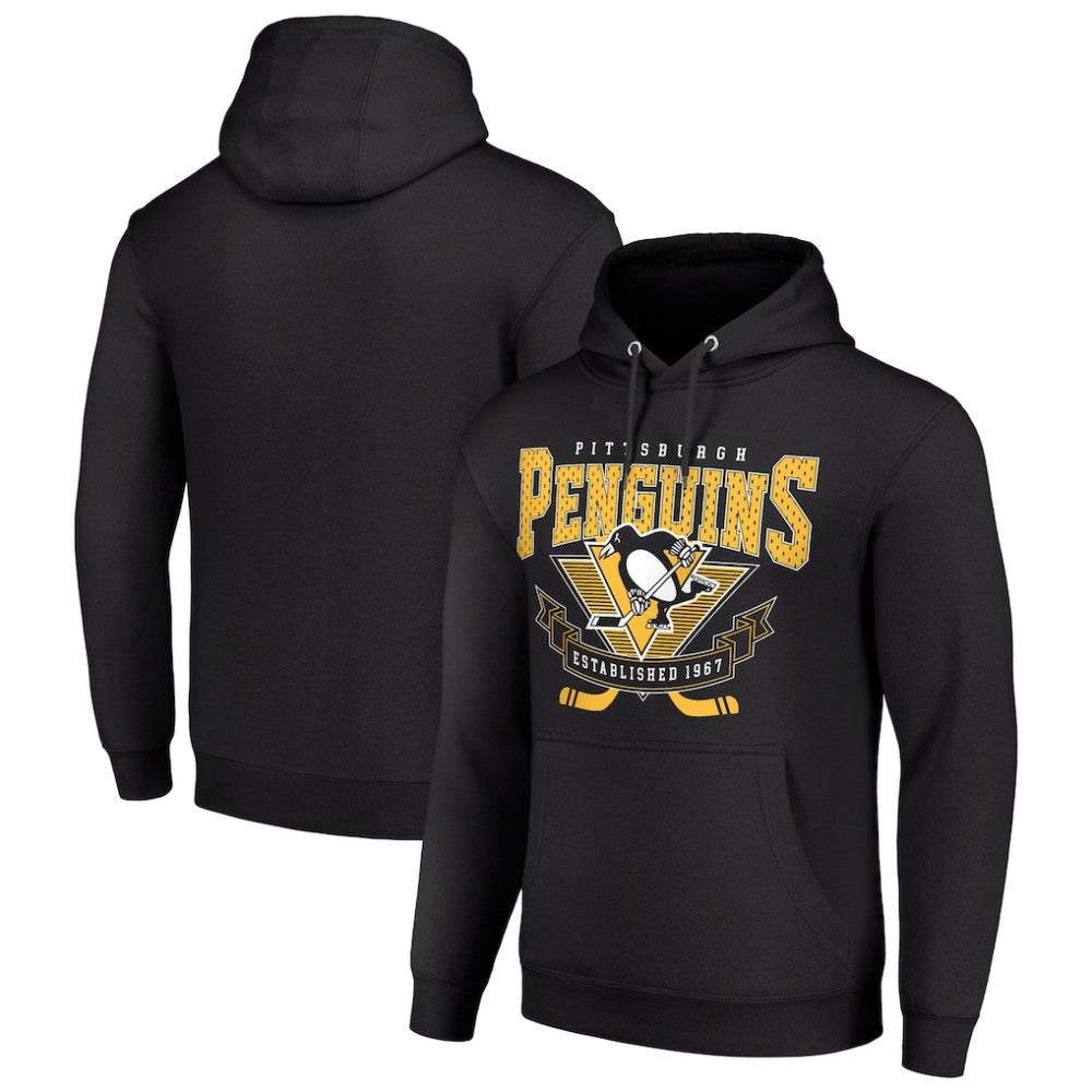 Pittsburgh Penguins Starter Team Logo Graphic Fleece Tri-Blend Pullover Hoodie - Black | NHL online