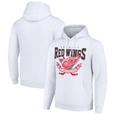Detroit Red Wings Starter Team Logo Graphic Fleece Tri-Blend Pullover Hoodie - White | NHL Lifestyle