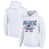 Colorado Avalanche Starter Team Logo Graphic Fleece Tri-Blend Pullover Hoodie - White | NHL Clearance
