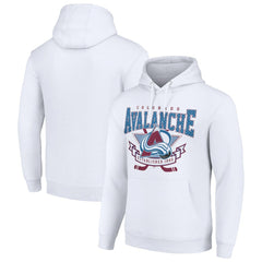 Colorado Avalanche Starter Team Logo Graphic Fleece Tri-Blend Pullover Hoodie - White | NHL Clearance
