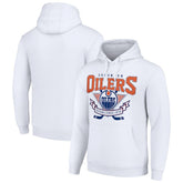 Edmonton Oilers Starter Team Logo Graphic Fleece Tri-Blend Pullover Hoodie - White | NHL sale