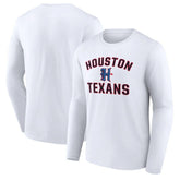 Houston Texans Secondary Logo Victory Arch Long Sleeve T-Shirt - White - NFL