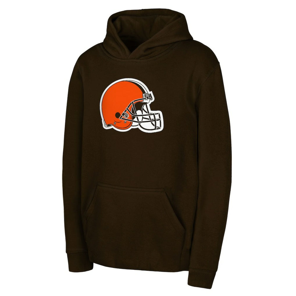 Cleveland Browns Youth Team Logo Pullover Hoodie - Brown - NFL