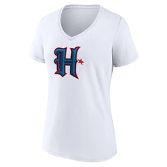 Houston Texans Women's Secondary Logo V-Neck T-Shirt - White - NFL