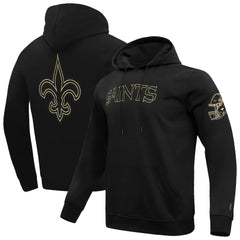 New Orleans Saints Pro Standard Classic Chenille Pullover Hoodie - Black - NFL