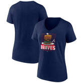 Atlanta Braves Women's Blooper Burger V-Neck T-Shirt Discount