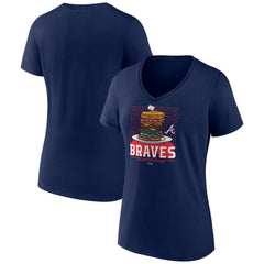 Atlanta Braves Women's Blooper Burger V-Neck T-Shirt Discount