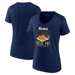 Milwaukee Brewers Women's Cheese Fry V-Neck T-Shirt Online