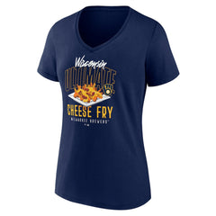 Milwaukee Brewers Women's Cheese Fry V-Neck T-Shirt Online