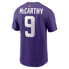 J.J. McCarthy Minnesota Vikings Youth Fuse Name & Number T-Shirt - Purple - Nike
