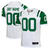New York Jets Youth Classic Alternate Custom Replica Jersey - White - Nike