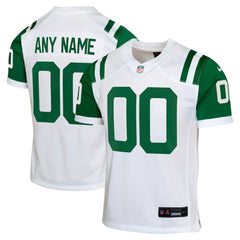 New York Jets Youth Classic Alternate Custom Replica Jersey - White - Nike