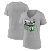 Fanatics Boston Celtics Women's 2024 Eastern Conference Champions Locker Room Post Up Move V-Neck T-Shirt Steel