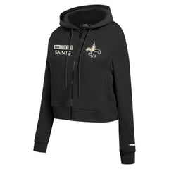 New Orleans Saints Pro Standard Women's Split Logo Full-Zip Hoodie - Black - NFL