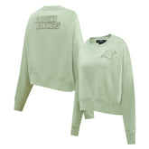 Carolina Panthers Pro Standard Women's Oversized Cropped Neutral Pullover Sweatshirt - Light Green - NFL