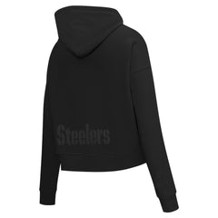 Pittsburgh Steelers Pro Standard Women's Jeweled Cropped Pullover Hoodie - Black - NFL
