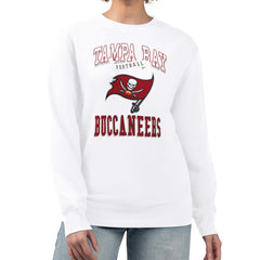 Tampa Bay Buccaneers G-III 4Her by Carl Banks Women's Team Logo Graphic Tri-Blend Pullover Sweatshirt - White - NFL