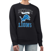 Detroit Lions G-III 4Her by Carl Banks Women's Team Logo Graphic Tri-Blend Pullover Sweatshirt - Black - NFL