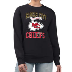 Kansas City Chiefs G-III 4Her by Carl Banks Women's Team Logo Graphic Tri-Blend Pullover Sweatshirt - Black - NFL