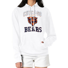 Chicago Bears G-III 4Her by Carl Banks Women's Team Logo Graphic Fleece Tri-Blend Pullover Hoodie - White - NFL