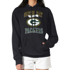 Green Bay Packers G-III 4Her by Carl Banks Women's Team Logo Graphic Fleece Tri-Blend Pullover Hoodie - Black - NFL