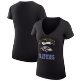Baltimore Ravens G-III 4Her by Carl Banks Women's Super-Slim Fit Lightweight Team Logo Graphic V-Neck T-Shirt - Black - NFL