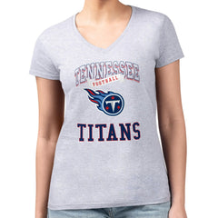 Tennessee Titans G-III 4Her by Carl Banks Women's Super-Slim Fit Lightweight Team Logo Graphic V-Neck T-Shirt - Heather Gray - NFL