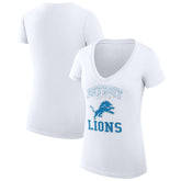 Detroit Lions G-III 4Her by Carl Banks Women's Super-Slim Fit Lightweight Team Logo Graphic V-Neck T-Shirt - White - NFL