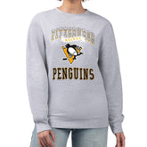 Pittsburgh Penguins G-III 4Her by Carl Banks Women's Team Logo Tri-Blend Fleece Pullover Sweatshirt - Heather Gray | NHL Lifestyle