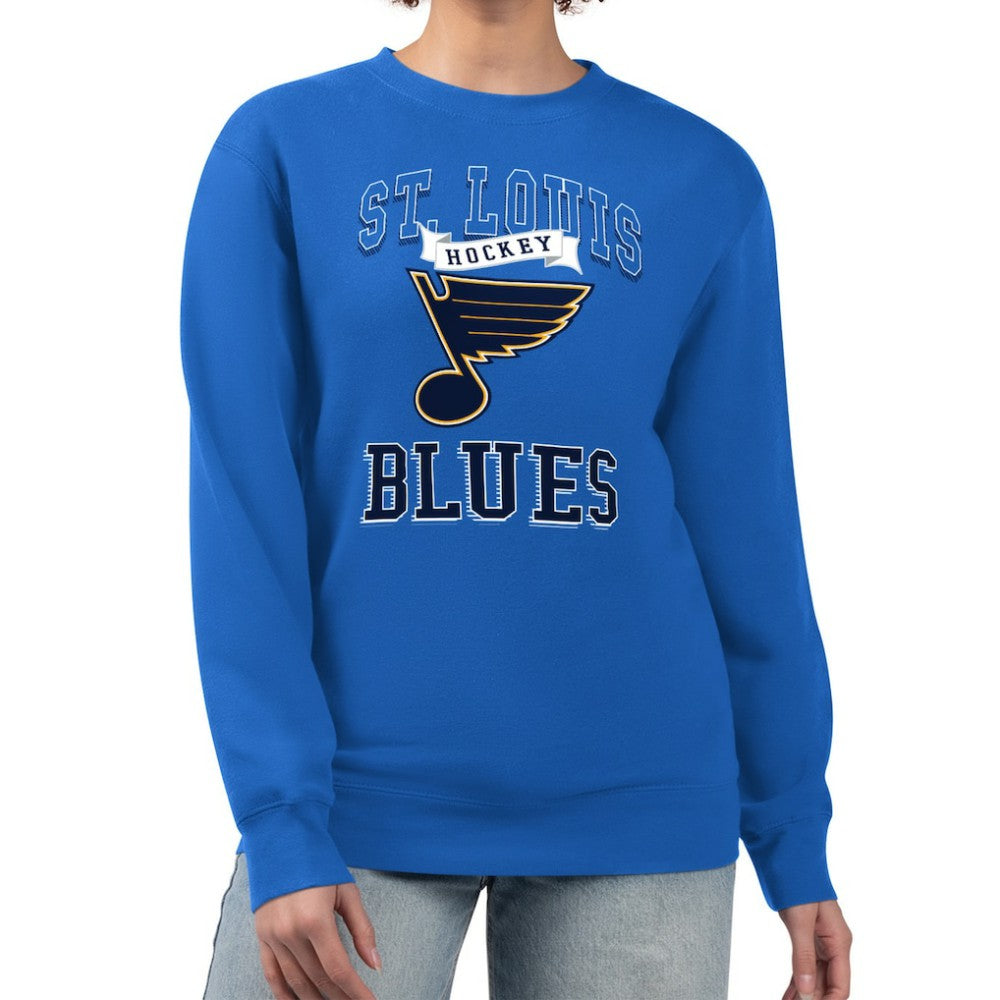 St. Louis Blues G-III 4Her by Carl Banks Women's Team Logo Tri-Blend Fleece Pullover Sweatshirt - Blue | NHL near me