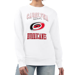 Carolina Hurricanes G-III 4Her by Carl Banks Women's Team Logo Tri-Blend Fleece Pullover Sweatshirt - White | NHL Lifestyle
