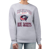 Columbus Blue Jackets G-III 4Her by Carl Banks Women's Team Logo Tri-Blend Fleece Pullover Sweatshirt - Heather Gray | NHL Lifestyle