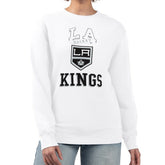 Los Angeles Kings G-III 4Her by Carl Banks Women's Team Logo Tri-Blend Fleece Pullover Sweatshirt - White | NHL Clearance
