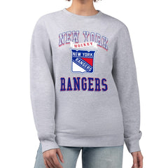 New York Rangers G-III 4Her by Carl Banks Women's Team Logo Tri-Blend Fleece Pullover Sweatshirt - Heather Gray | NHL Lifestyle