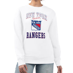 New York Rangers G-III 4Her by Carl Banks Women's Team Logo Tri-Blend Fleece Pullover Sweatshirt - White | NHL sale