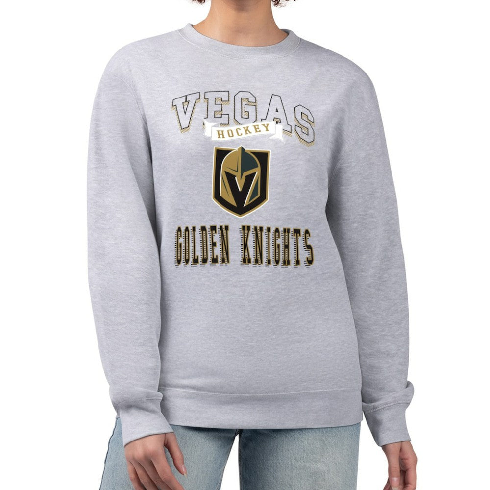 Vegas Golden Knights G-III 4Her by Carl Banks Women's Team Logo Tri-Blend Fleece Pullover Sweatshirt - Heather Gray | NHL online