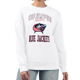 Columbus Blue Jackets G-III 4Her by Carl Banks Women's Team Logo Tri-Blend Fleece Pullover Sweatshirt - White | NHL Lifestyle