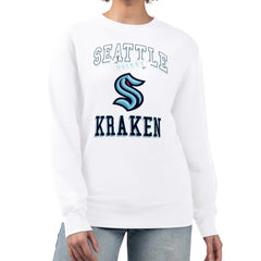 Seattle Kraken G-III 4Her by Carl Banks Women's Team Logo Tri-Blend Fleece Pullover Sweatshirt - White | NHL Lifestyle
