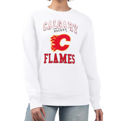 Calgary Flames G-III 4Her by Carl Banks Women's Team Logo Tri-Blend Fleece Pullover Sweatshirt - White | NHL online