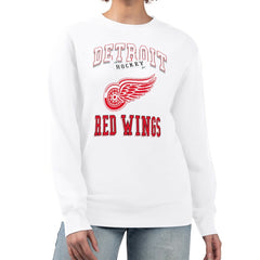 Detroit Red Wings G-III 4Her by Carl Banks Women's Team Logo Tri-Blend Fleece Pullover Sweatshirt - White | NHL Lifestyle