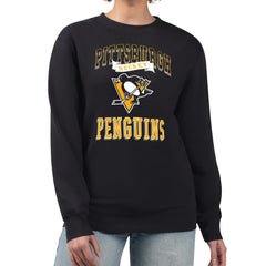 Pittsburgh Penguins G-III 4Her by Carl Banks Women's Team Logo Tri-Blend Fleece Pullover Sweatshirt - Black | NHL online
