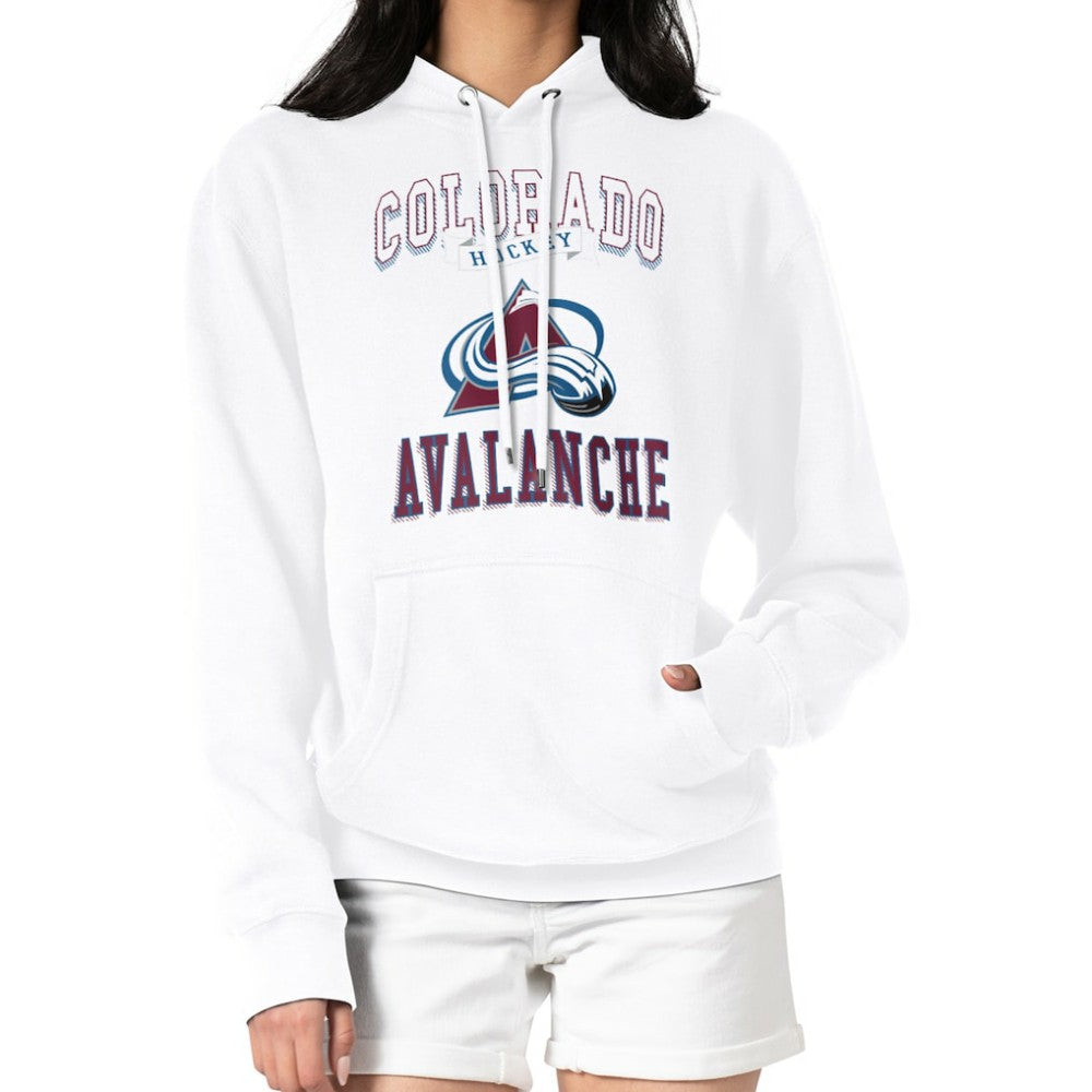 Colorado Avalanche G-III 4Her by Carl Banks Women's Team Logo Tri-Blend Fleece Pullover Hoodie - White | NHL discount