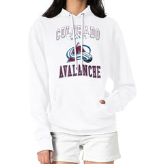 Colorado Avalanche G-III 4Her by Carl Banks Women's Team Logo Tri-Blend Fleece Pullover Hoodie - White | NHL discount