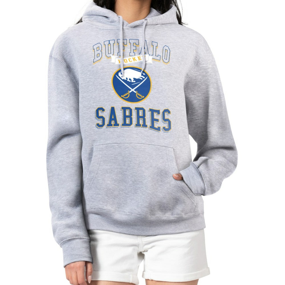 Buffalo Sabres G-III 4Her by Carl Banks Women's Team Logo Tri-Blend Fleece Pullover Hoodie - Heather Gray | NHL on sale
