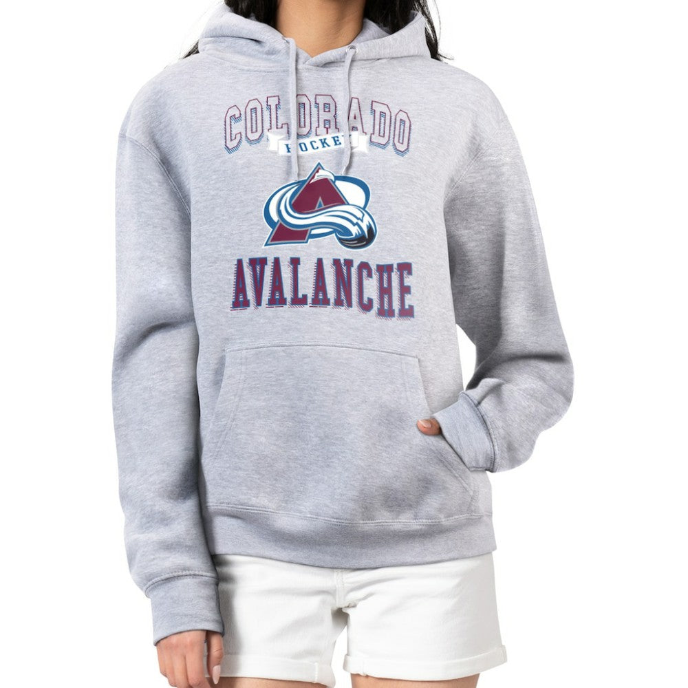 Colorado Avalanche G-III 4Her by Carl Banks Women's Team Logo Tri-Blend Fleece Pullover Hoodie - Heather Gray | NHL on sale