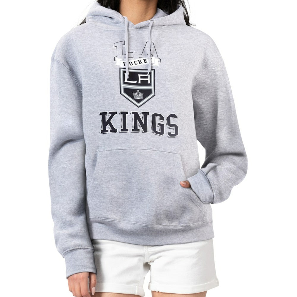 Los Angeles Kings G-III 4Her by Carl Banks Women's Team Logo Tri-Blend Fleece Pullover Hoodie - Heather Gray | NHL online